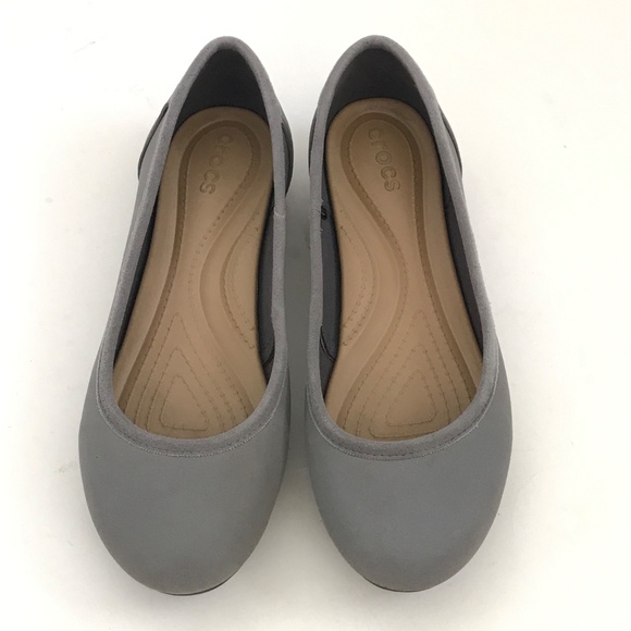CROCS Marin Ballet Flats Comfort Shoes Gray Colorite Slip On Women’s Size 8 - Picture 3 of 15